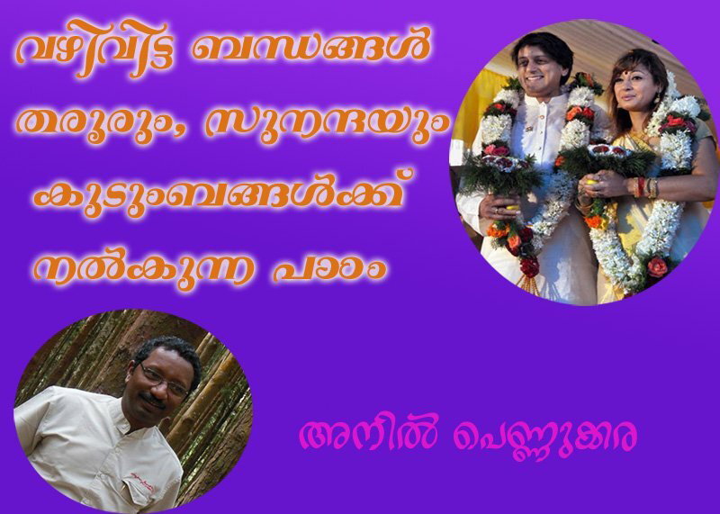 വഴിവിട്ട ബന്ധങ്ങള്‍ തരൂരും, സുനന്ദയും കുടുംബങ്ങള്‍ക്ക് നല്‍കുന്ന പാഠം-- അനില്‍ പെണ്ണുക്കര