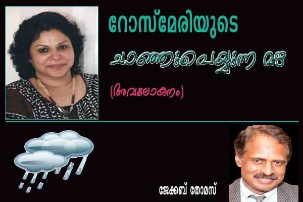 റോസ്മേരിയുടെ ‘ചാഞ്ഞുപെയ്യുന്ന മഴ’ (അവലോകനം: ജേക്കബ് തോമസ്)
