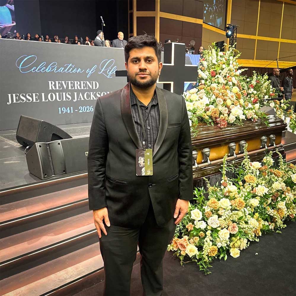 അന്തരിച്ച ജെസി ജാക്‌സണ് ചിക്കാഗോയില്‍ നല്‍കിയ അന്തിമാഞ്ജലി റിപ്പോര്‍ട്ട് ചെയ്തത് ഏഷ്യാനെറ്റ് ന്യൂസിനുവേണ്ടി അലന്‍ ജോര്‍ജ്‌