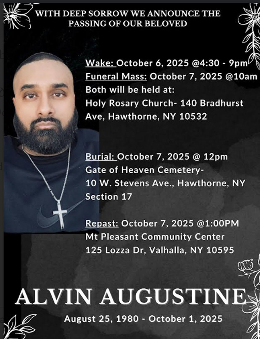 ആൽവിൻ  അഗസ്റ്റിന്‍ (45) ന്യു യോർക്കിൽ അന്തരിച്ചു