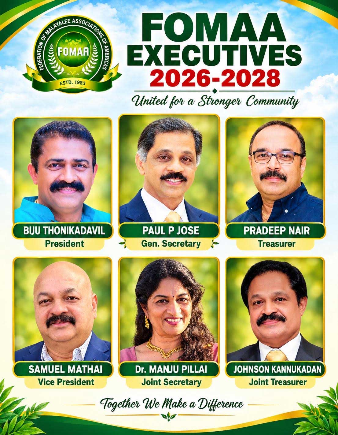 മിഡ്‌ടേം തിരഞ്ഞെടുപ്പിൽ വോട്ട് ചെയ്യണം. അമേരിക്കൻ മലയാളി സമൂഹത്തോട് ഫോമാ ദേശീയ നേതൃത്വത്തിന്റെ സംയുക്ത ആഹ്വാനം
