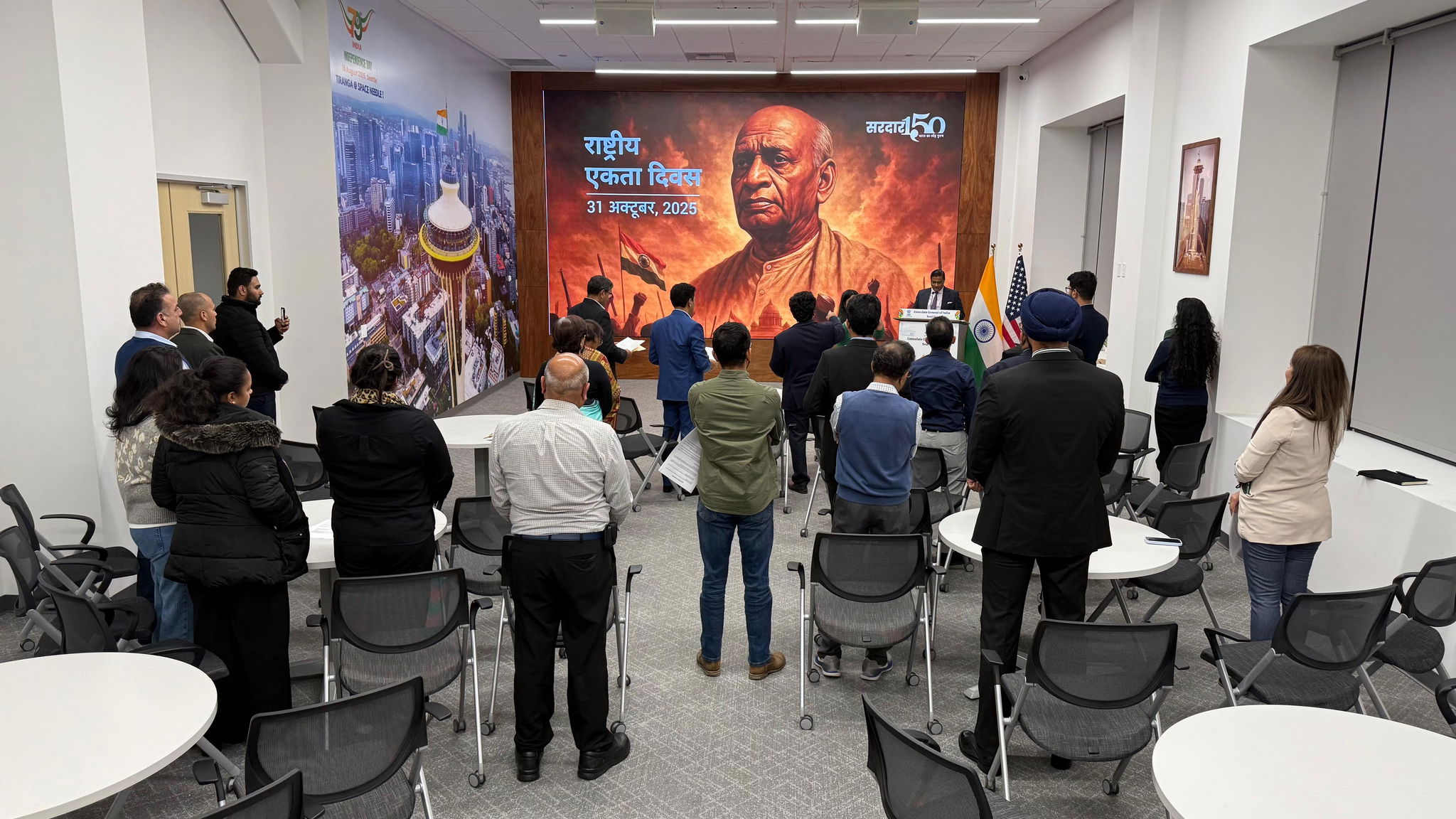 സിയാറ്റിൽ കോൺസലെറ്റിൽ പട്ടേലിന്റെ ചുമർ ദൃശ്യം അനാവരണം ചെയ്തു (പിപിഎം)