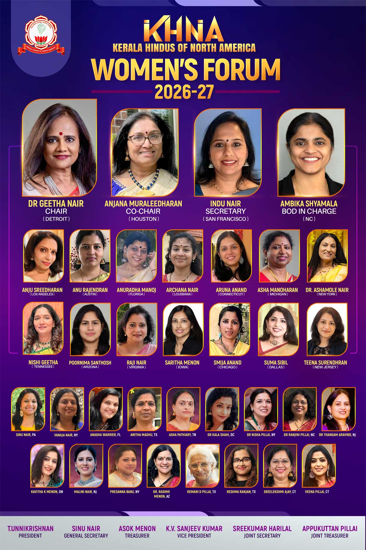 കെ.എച്ച്.എൻ.എ വനിതാ ഫോറം 2026–27 രൂപീകരിച്ചു