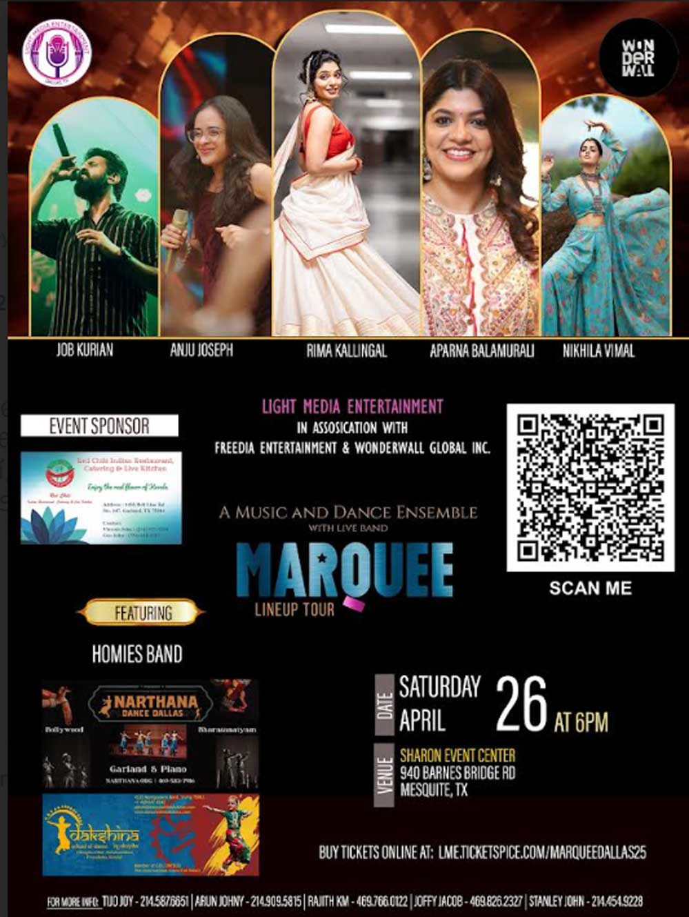 'മർക്വീ' സ്റ്റേജ് ഷോ ഏപ്രിൽ 26 ഡാളസിൽ