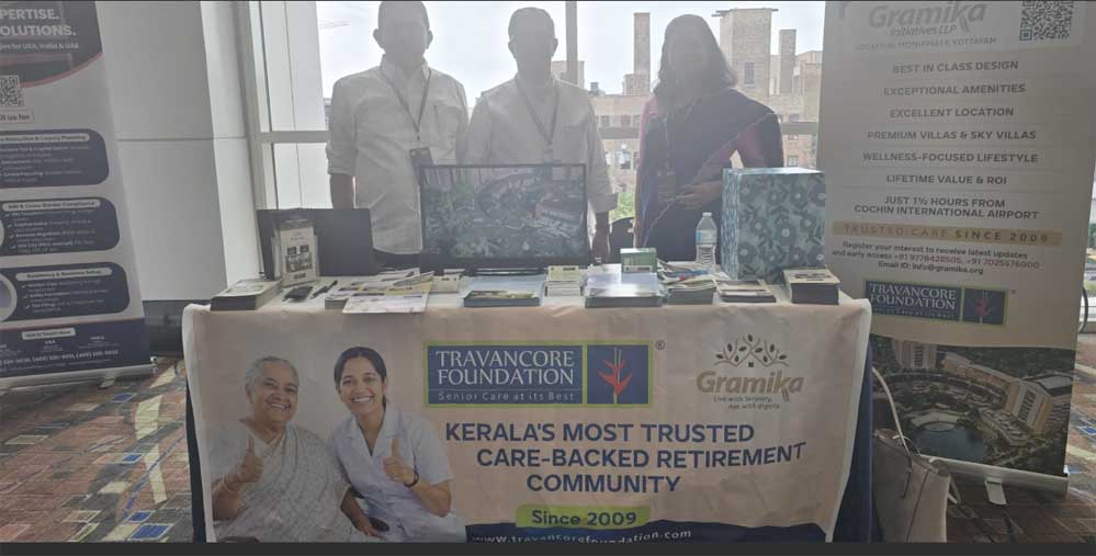 സീനിയർ ലിവിങ് സ്ഥാപനം ട്രാവൻകൂർ ഫൗണ്ടേഷൻ പ്രതിനിധികൾ ഷിക്കാഗോ സീറോ മലബാർ കൺവൻഷനിൽ
