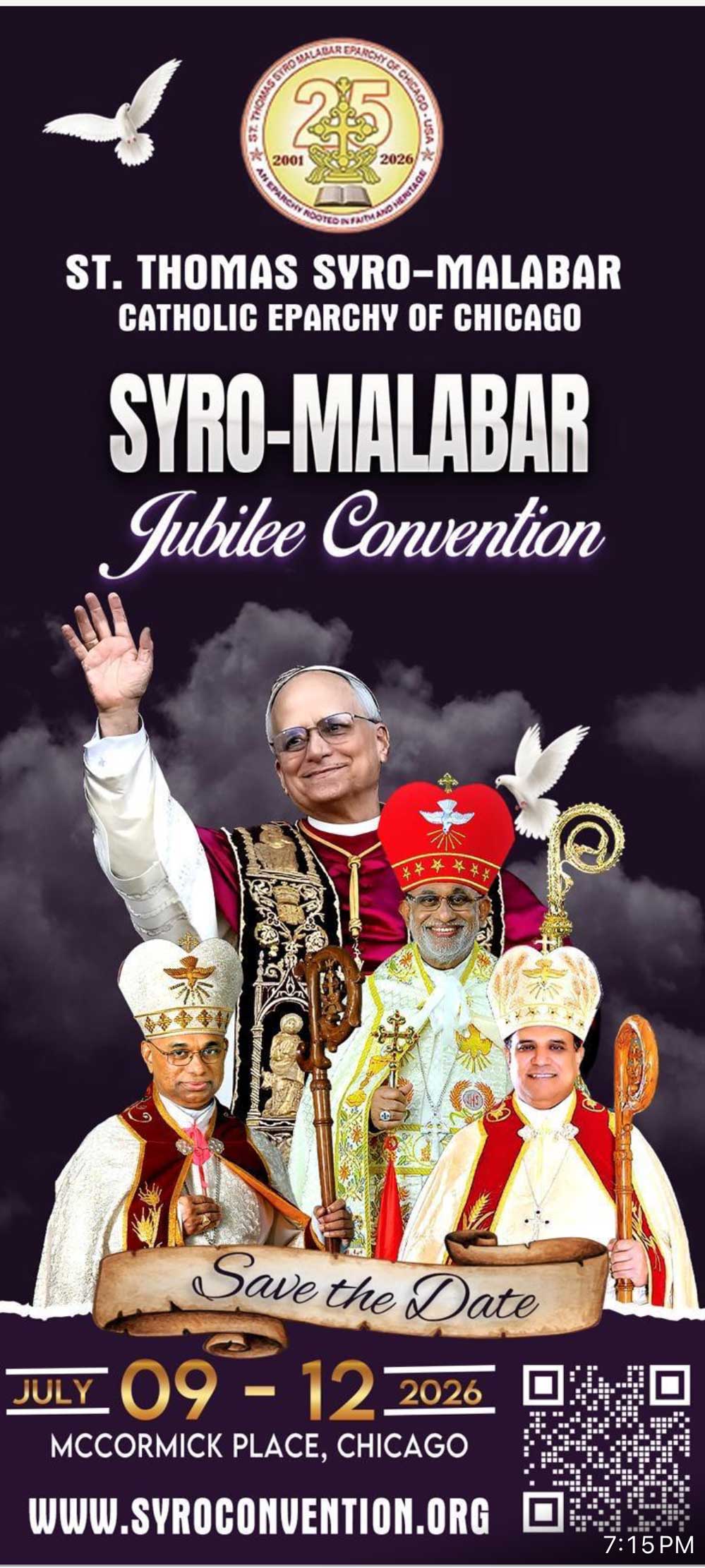 ഷിക്കാഗോ സീറോമലബാർ രൂപത സിൽവർ ജൂബിലി നിറവിൽ..കർമോജ്വല പാതയിൽ കാൽനൂറ്റാണ്ട് (ഷോളി കുമ്പിളുവേലി,ന്യൂയോർക്ക്)